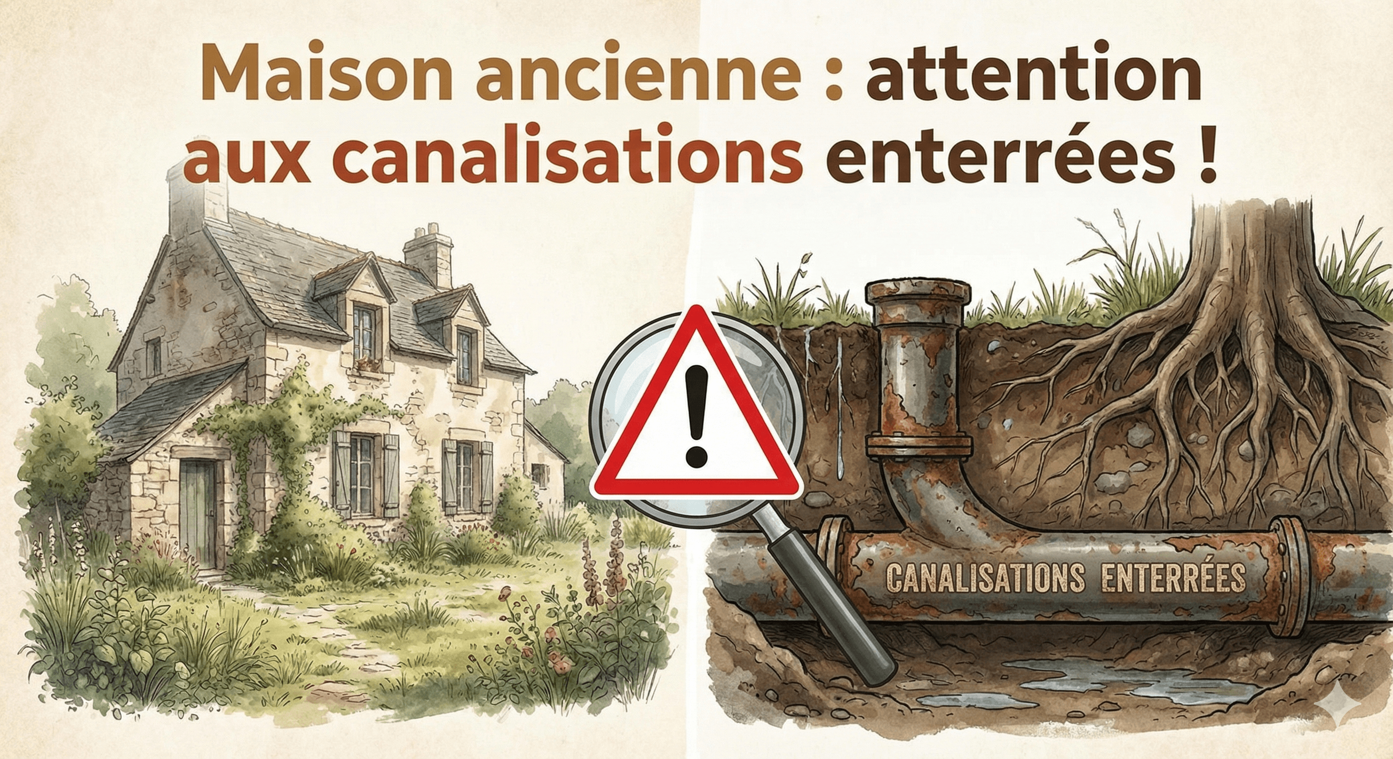 Maison ancienne : attention aux canalisations enterrées !