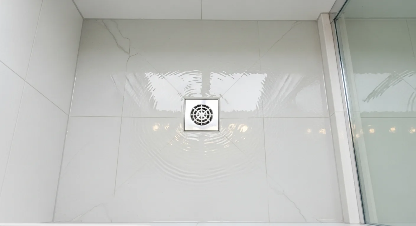 Douche qui se vide en 10–15 min